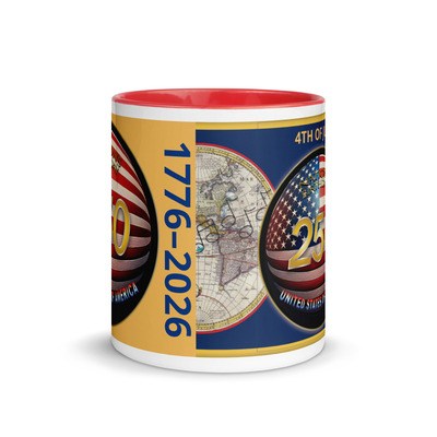 Usa 250 coffee mug with color inside - Thumbnail 1
