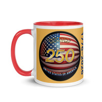 USA 250 Coffee Mug with Color Inside - Thumbnail 2