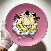 Ceramic Plate by Dhani Barragan "Deconstructed Orange Cat" - Thumbnail 1