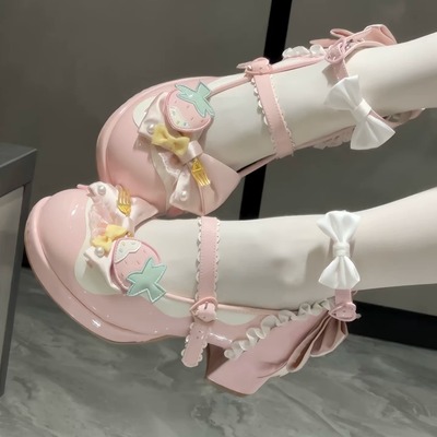 Strawberry Roll Mary Jane Heels