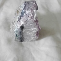 Amyhest Drusy Geode Cluster Light Purple with White Banning Agate 292.5g - Thumbnail 1