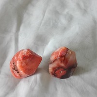 Natural Chalcedony Hnad Carved Red Carnelian Flame Quartz   - Thumbnail 2