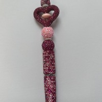 Hot Pink Rhinestone Beaded Pen - Thumbnail 2