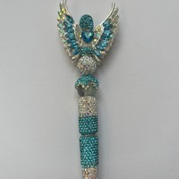 Aquamarine Rhinestone Beaded Pen - Thumbnail 2