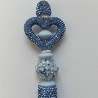 Blue Rhinestone Beaded Pen - Thumbnail 1