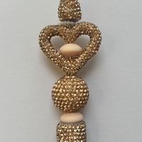 Rose Gold Rhinestone Beaded Pen - Thumbnail 1