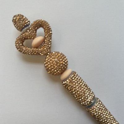 Rose gold rhinestone beaded pen