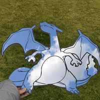Charizard (Pokémon) - Dragon Mirror: Anime Gamer Room Decor, Shatterproof Polymer - Thumbnail 1