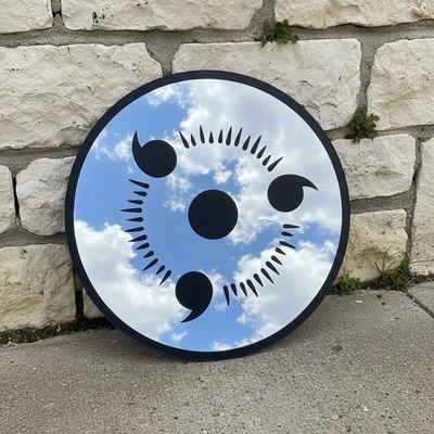 Anime aesthetic sharingan circular wall mirror - 38cm decorative room decor