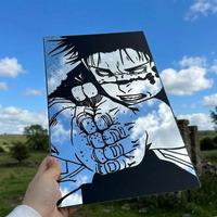 Anime Art Mirror - Intense Manga Character Wall Decor - 40x24cm - Thumbnail 1