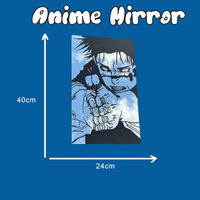 Anime Art Mirror - Intense Manga Character Wall Decor - 40x24cm - Thumbnail 4