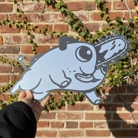 Pochita, the Chainsaw Dog Decorative Mirror - Custom Shaped Wall Decor for Fans - Thumbnail 13