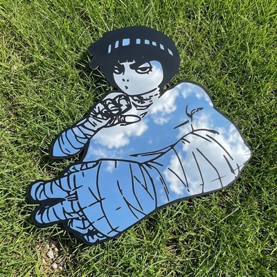 Anime character wall mirror - custom graphic cutout decor for otaku rooms