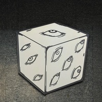 Anime Cube Eyes Frameless Mirror: Manga Silhouette, Gamer Room Decor - Thumbnail 1