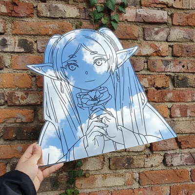 Anime elf character wall mirror decorative acrylic wall art decor