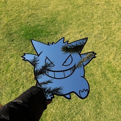 Anime Gengar Pokemon Mirror: Frameless Manga Silhouette, Gamer Room Decor