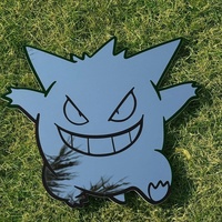 Anime Gengar Pokemon Mirror: Frameless Manga Silhouette, Gamer Room Decor - Thumbnail 2