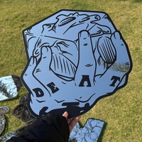Anime Hand Cube Mirror: Shatterproof Irregular Wall Decor - Thumbnail 1
