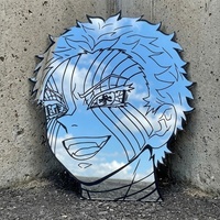 Anime Wall Mirror Akaza Aesthetic Custom Cut Glass Decor for Gaming Room - Thumbnail 1