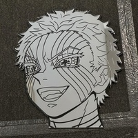 Anime Wall Mirror Akaza Aesthetic Custom Cut Glass Decor for Gaming Room - Thumbnail 2