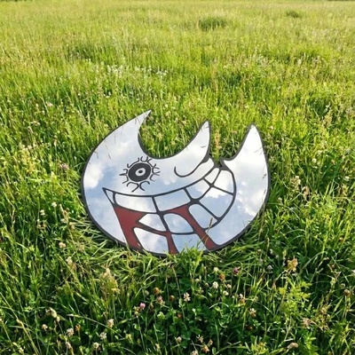 Cursed moon from the soul eater series: anime wall mirror unbreakable custom irregular shape cartoon with hanger