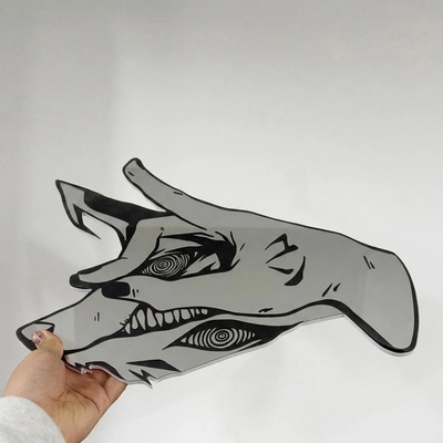 Custom anime mirror wall decor - unique hand-drawn character wall art