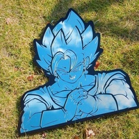 DBZ Goku Getting Cracked Mirror: Frameless Manga Silhouette, Gamer Room Decor & Gift - Thumbnail 3