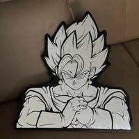 DBZ Goku Getting Cracked Mirror: Frameless Manga Silhouette, Gamer Room Decor & Gift - Thumbnail 4