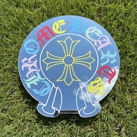 Chrome Hearts Style Logo Mirror with Multi-Color Gothic Lettering and Cross Accent - Thumbnail 2