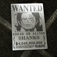 Anime Wanted Poster Mirror - Shanks One Piece Wall Decor for Fans - Thumbnail 2