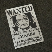 Anime Wanted Poster Mirror - Shanks One Piece Wall Decor for Fans - Thumbnail 5