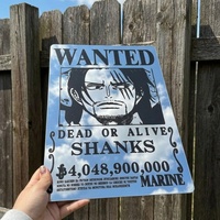 Anime Wanted Poster Mirror - Shanks One Piece Wall Decor for Fans - Thumbnail 7