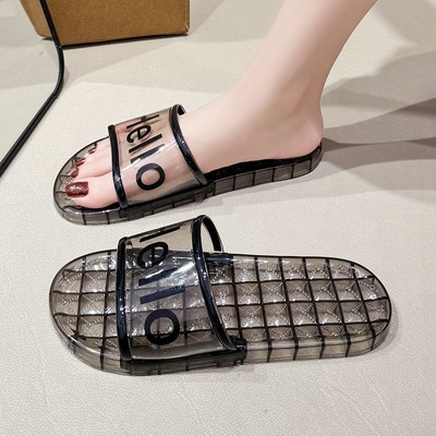 Hello transparent crystal slippers