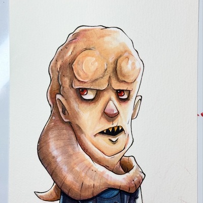 Bib fortuna star wars day sketch original art