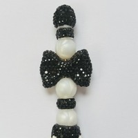 Black Rhinestone Beaded Pen - Thumbnail 2