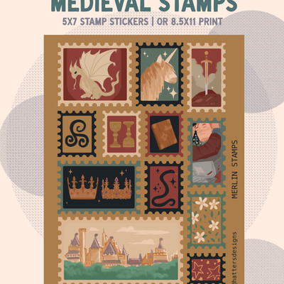 Medieval stamp stickers - Thumbnail 4