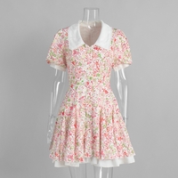Floral Print Ruffled Sleeveless Dress - Thumbnail 6