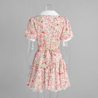 Floral Print Ruffled Sleeveless Dress - Thumbnail 7