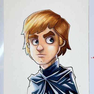 Luke skywalker star wars day sketch original art