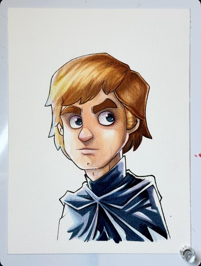 Luke Skywalker Star Wars Day Sketch Original Art