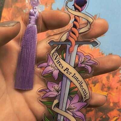 Lily's dagger acrylic diecut bookmark - Thumbnail 1