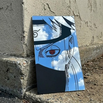 Kakashi Hatake Anime Mirror Wall Art – Exclusive Sharingan Design Decorative Glass