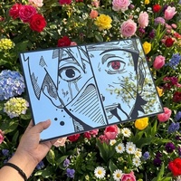 Kakashi Hatake's eyes from the anime Naruto: Frameless Manga Silhouette, Gamer Room Decor - Thumbnail 1