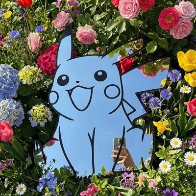 Kawaii Pikachu Pokemon Mirror: Cute Frameless Gamer Room Decor Gift