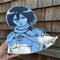 Mikasa Ackerman Attack on Titan Anime Mirror Wall Decor for Otaku Fans - Thumbnail 5