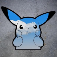 Motivated Pikachu Pokemon Mirror: Anime Gamer Room Decor, Shatterproof Polymer - Thumbnail 1