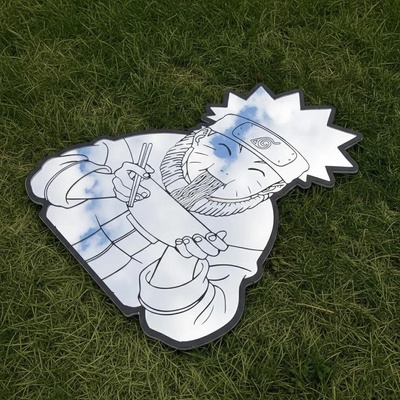 Naruto Anime Mirror: Frameless Manga Silhouette, Gamer Room Decor