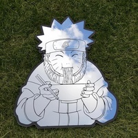 Naruto Anime Mirror: Frameless Manga Silhouette, Gamer Room Decor - Thumbnail 3