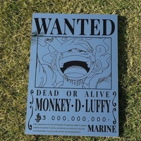 One Piece Wanted Monkey D. Luffy Poster Mirror - Anime Room Decor - Thumbnail 3