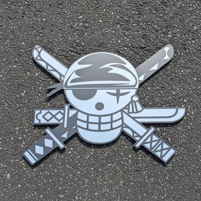 One Piece Zoro Pirate Flag Wall Art - Iconic Anime Skull Sign for Gamer Room Decor